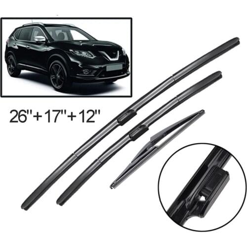 Car Front and Rear Wiper Strip Windshield Windscreen Front Window for Nissan X-Trail T32 Rogue 2 2013 - 2019