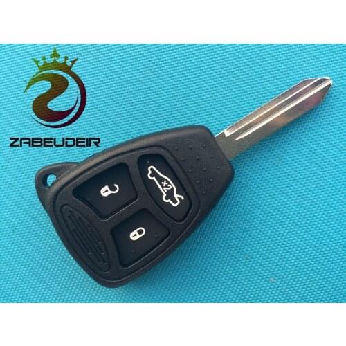 1Pcs Of New Replacement Key Case For Chrysler 3 Button Blank Shell With Uncut Blade Rubber Pad No Logo Auto Part Car Accessories