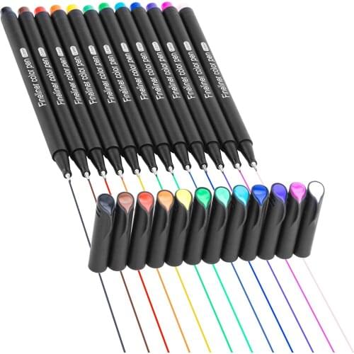 12pcs Journal Colored Fine Point Pens Fineliner Pen for Note Taking Calendar Agenda Bullet Journaling Art Project Office Supply
