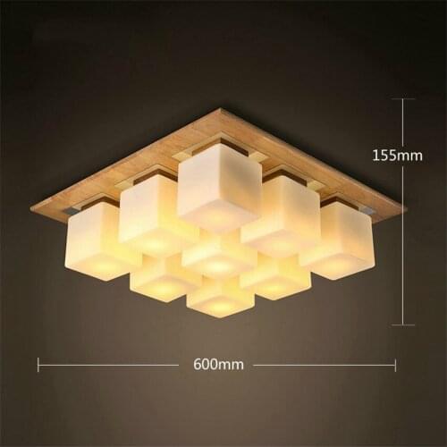 Nordic Style Modern Wood Ceiling Lights Wooden LED Ceiling Lamp for Living Room Bedroom Lamp Lighting Lustres De Sala Plafon