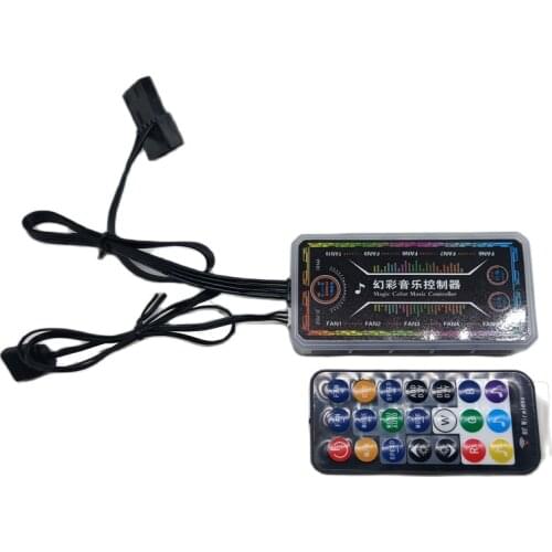 Magic color music controller fan hub support 6pin RGB fan and led strip