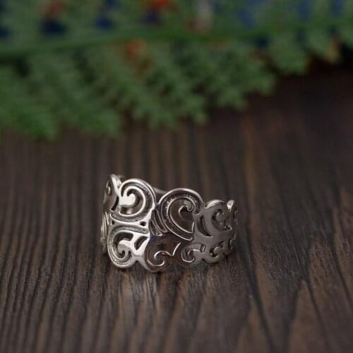 Xiangyun Flower Ring Emperor Gold Silver S925 Pure Silver Silver Antique Style The Female Tradition Of Paragraph