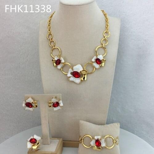 Yuminglai Dubai Fine Jewlery Exquisite Jewelry Sets Beads Necklace for Women FHK11338