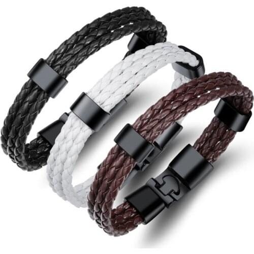 Womens Fashion 2020 Viking Bracelet Stainless Steel Gold Cross Designer Jewelry Leather Bracelet For Men Jewellery