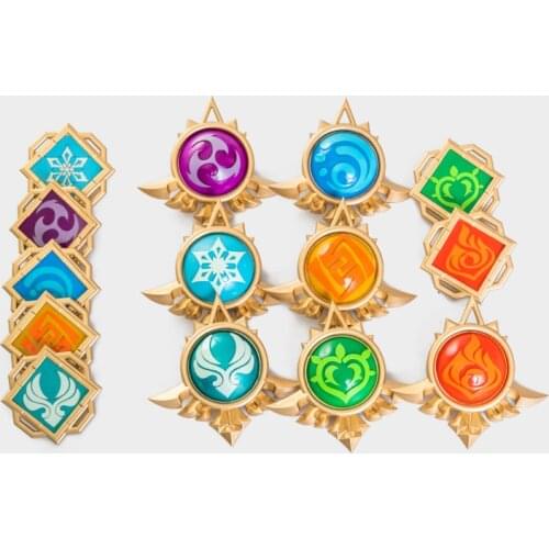 Anime Genshin Impact Eye of God Luminous Mondstadt Badge Metal Brooch Pin Itabag Pendant Toys Souvenir Buttons Cospaly Gifts