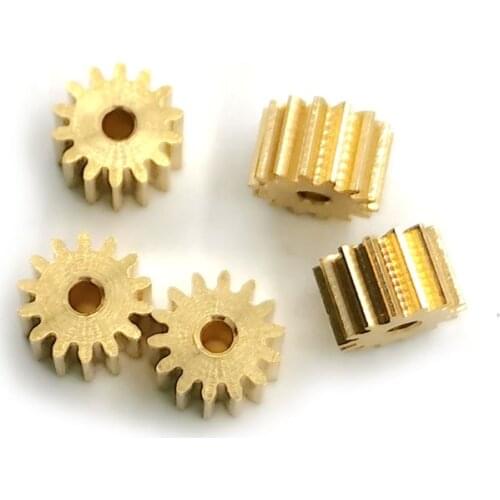 142A 0.5M Brass Pinion OD=8mm 14 Teeth 1.96mm Hole Tight for 2mm 4mm with Jackscrew Motor Shaft Metal Copper Gears 143A