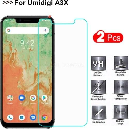 2PC Tempered Glass For UMIDIGI A3X A3S A5 S3 Pro F1 Play ONE MAX Anti Glare Screen Protector For Umidigi Power 3 Protective Film