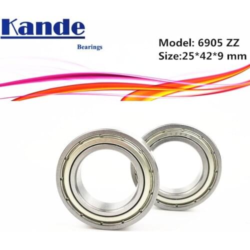 6905 ZZ 4pcs ABEC-1 25x42x9 6905ZZ Thin Section Deep Groove 6905 Ball Bearings 61905