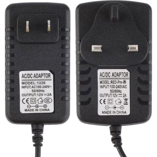 AC/DC Adapters DC 12V 2A AC Adapter US Plug/UK Plug Power Supply Transformer for 5050 5630 3528 LED Strip In Stock