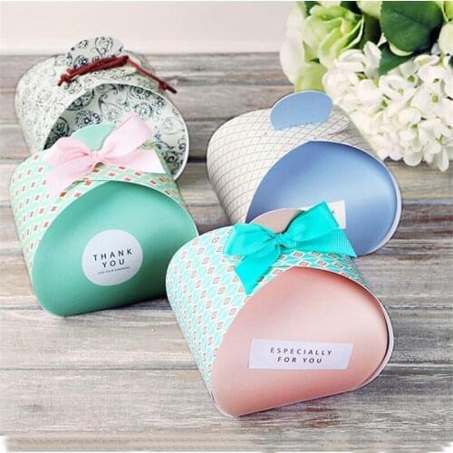 Polka dot green flower pink Paisley paper box for decorations paper bags for candy candy box wedding decorations baking