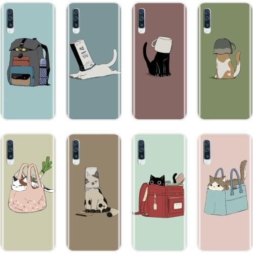 Phone Case For Samsung Galaxy A40 A30 A20 A10 Silicone Kawaii Cat Cute Animal Cartoon Back Cover For Samsung A80 A70 A60 A50