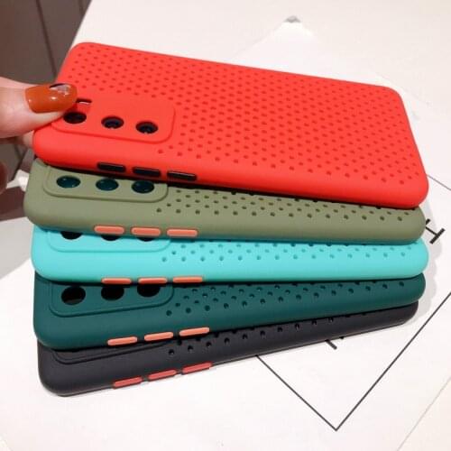 Breathable Soft Silicone Case For Samsung Galaxy S20 Ultra Plus A51 A71 Solid Color Camera Lens Protective Phone Back Cover Case