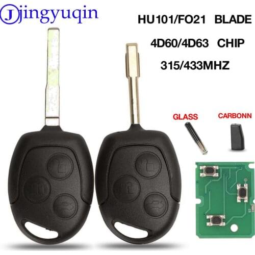Jingyuqin 3 Buttons Remote Key Fob 315Mhz 433MHz 4D60 ID63 Chip For Ford Mondeo Focus Fusion Fiesta Galaxy Transit Full Car Key