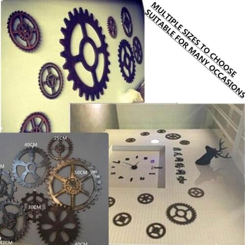 Coffee Shop Industrial Style Three-dimensional Wall Decoration Cool Style Wooden Gear DIY Home Decoration Retro Decorative Craft