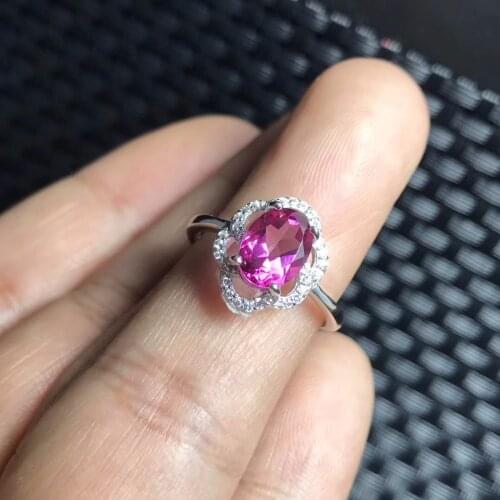 Natural topaz ring, shop promotion specials, bright red, 925 silver