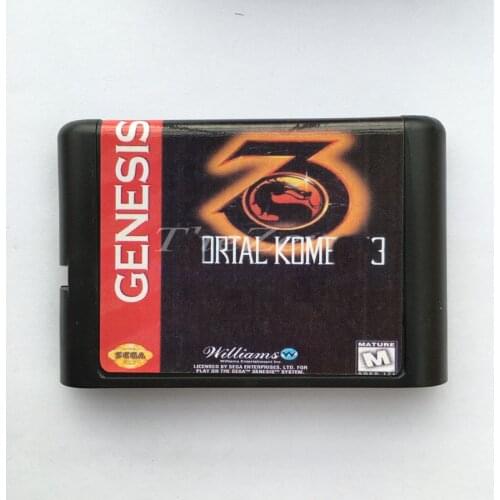 Kombat Mortal 3 EU/JAP Shell for 16 bit Game Card for Genesis System for Sega Mega Drive