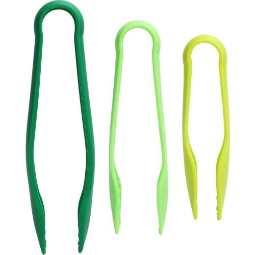 Cooking Utensils 3pcs/set Kitchen Tongs Vegetable Clip Food Grade PP Plastic Food Clip for Barbecue Salad Grilling Frying