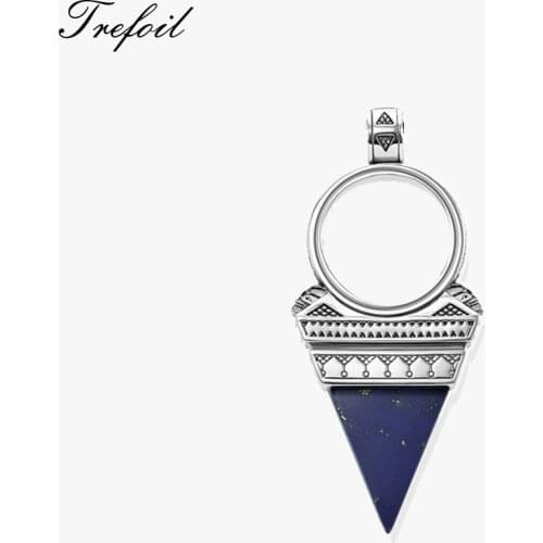 Pendant Blue Triangle Lazuli 925 Sterling Silver 2021 Brand New Rebels Vintage Jewelry Accessories Mysticism Gift For Women Men