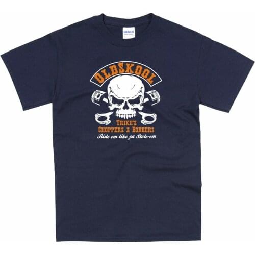 Old Skool Chopper Bobber Classic Biker Motorcycles Vintage New Design Men Tops Short Sleeve Cotton Fitness Distressed T-Shirt