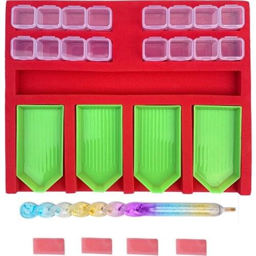 5D Diamond Painting DIY Tool Kits Multi-Boat Tray Holder Beading Storage Tray Point Drill Pen Drill Clay Organizer Storage Box