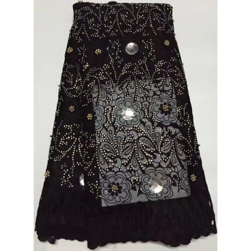 Lastest fashion High Quality African tulle Lace fabric with stones and beads african guipure lace Fabrics free shipping D1009