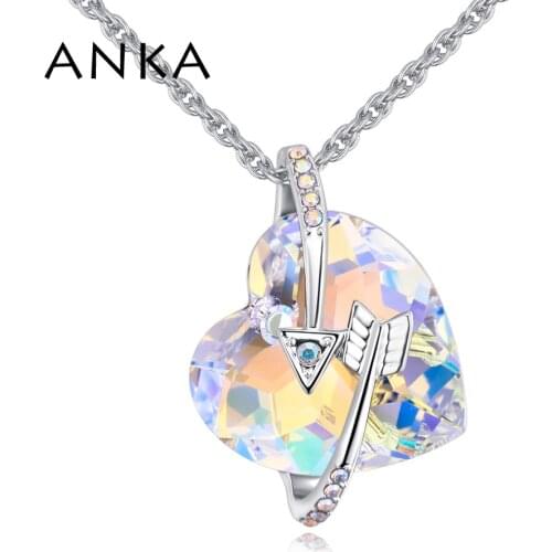 ANKA New Romantic Heart Crystal Luxurious Pendants Necklaces For Women Jewelry Christ Crystals from Austria #129743