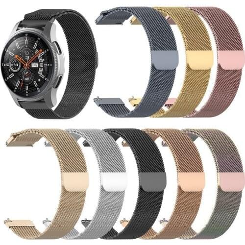 Milanese Metal Magnetic Watch Band 20MM 22MM For Huawei GT/2/2e/Pro Samsung Galaxy Watch 3 Garmin Fenix6x Flat Head Connection