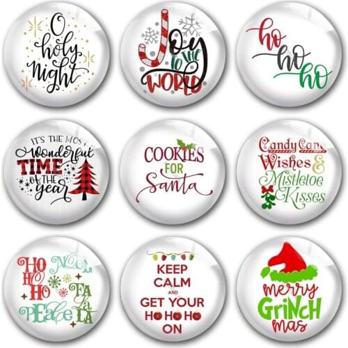 Handmade Merry Christmas Tree X-Mas deer joy Round photo glass cabochons demo flat back DIY jewlery Making findings accessory