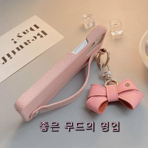 Pink Leather Case for Iphone 11 12 Pro Back Cover Bracelet Stand Integrated Phone Case for Iphone 11 Case Christmas Gift For 12