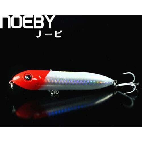 NOEBY 1 Pcs Fishing Lure 90mm/12.5g Top Water Baits Super PENCIL Leurres Hard Bait VMC Treble Hooks 3D Design Peche NBL 9074