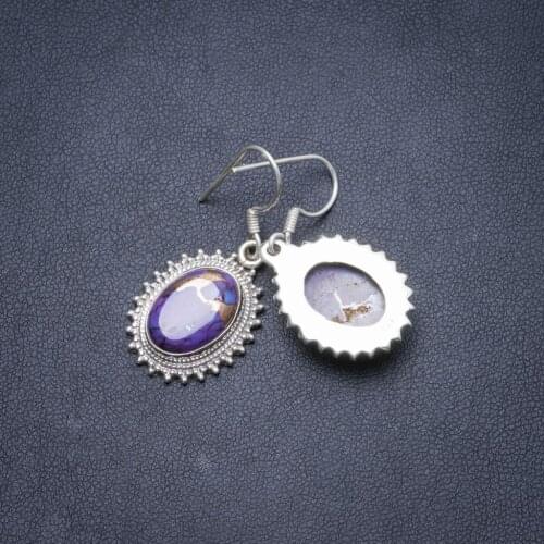 Natural Turquoise Handmade Unique 925 Sterling Silver Earrings 1 1/4" Y2264