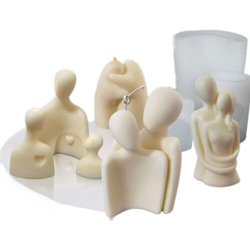 Family Lover Hug wax Candle Silicone Mould Handmade Ornaments Plaster Soap Mold Candle Making Tool Wedding Gifts Home Decor