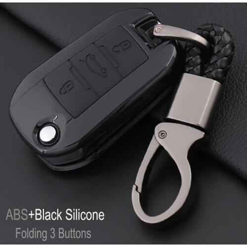 Car Styling Carbon Fiber+ABS Key 3 Remote Cover Fob Case For Peugeot 3008 208 308 508 408 2008 4008 For Citroen C4 Accessories