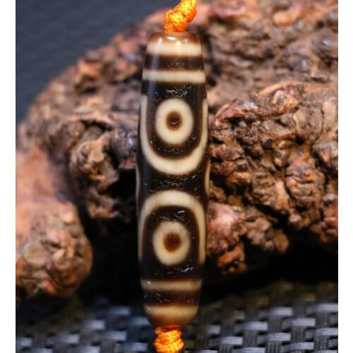 Energy Magic Energy Tibetan Old Agate Ivory Color 6 Eye Healthy Body dZi Bead Totem AA4 Top Quality