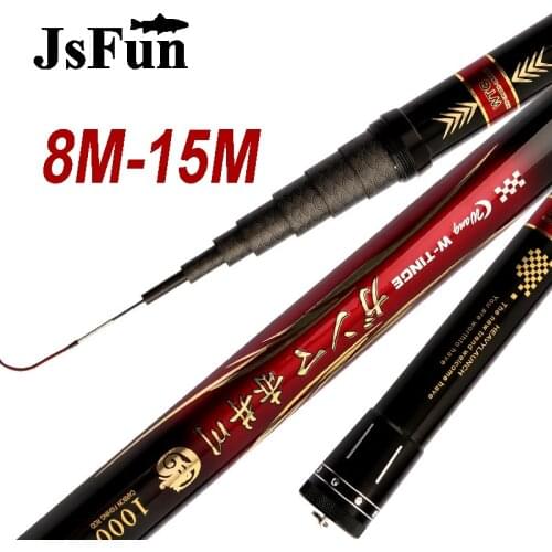 High Carbon Stream Fishing Rod Superhard Telescopic Fishing Rod 8M 9M 10M 11M 12M 13M 14M 15M Long Section Hand Pole FR316
