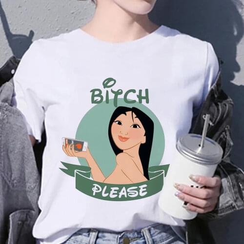 Mulan Tshirt Bad Girl Style Cartoon Printed T-shirts Princess Disney Pretty Little Thing Exquisite Princess Tshirt Fairy Clothes