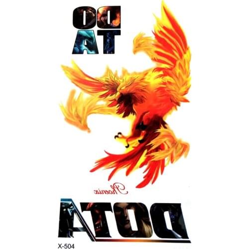 20pcs Flaming Phenix Waterproof Temporary Tattoos Men And Woman Tattoo kids animal temporary tattoos henna tattoo body art
