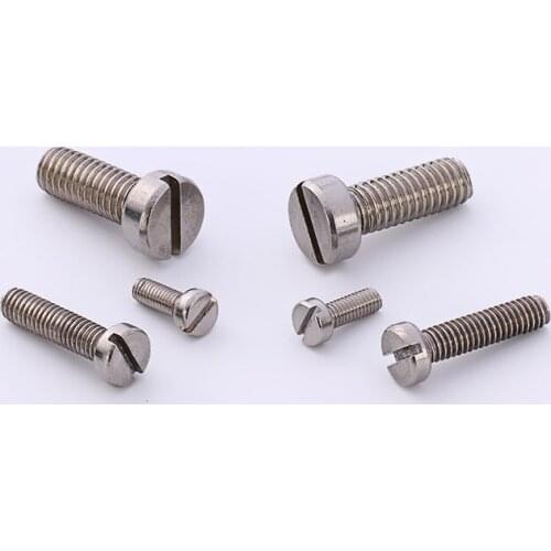304 steel M1.6 m2 m2.5x3 4 5 6 8 10 12 16 20 25 30 mm Round head bolt small screw slotted drive thin flat head GB65