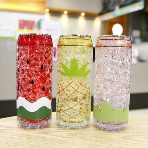 350ml The Double-layer Plastic Ice Cup Can Be Used for Outdoor Sports Such As Ice Drink, Milk Coffee and So On