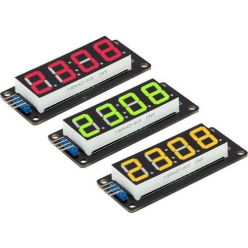 5 Colors 4 Digit 7-Segment 0.56' LED Display Tube Decimal 7 Segments Clock Double Dots Module