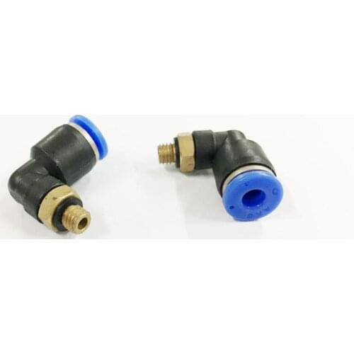4mm hole to M5x0.8 (OD:5mm) male thread Pneumatic Tube Connectors Elbow Quick Fittings Air fitting 5pcs