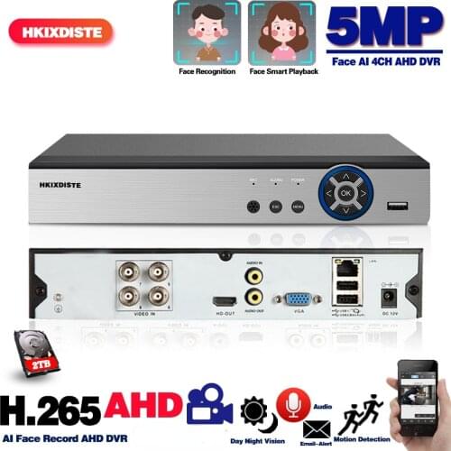 AHD 4 Channel DVR 6 In 1 Hybrid Security Recorder 5MP CCTV Digital Surveillance Video Recorder 4CH XMEYE NVR XVR H.265 P2P View