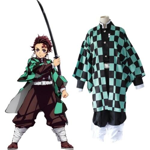 Anime Comic Demon Slayer: Kimetsu no Yaiba Cosplay Costumes Kamado Tanjirou Cosplay Costume Men Kimono Cosplay Clothes Uniform