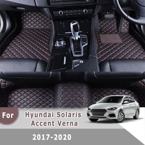 RHD Car Floor Mats For Hyundai Solaris Accent Verna 2017 2018 2019 2020 Auto Interior Cover Accessories Decoration
