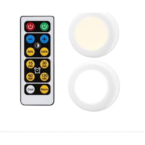 Cabinet Light Wireless Dimmable Touch Sensor Dual Color LED Night Lamps Battery Power Remote Control Suitable for Kitchen Stair