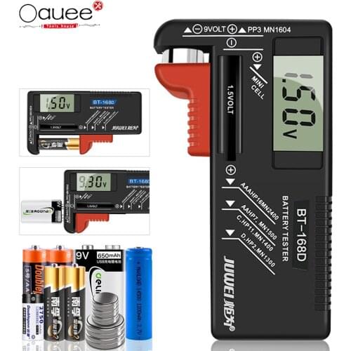 Digital Battery Tester 9V/1.5V/AA/AAA Battery Capacity Tester Button Cell Volt Checker Universal Battery Tester BT-168D