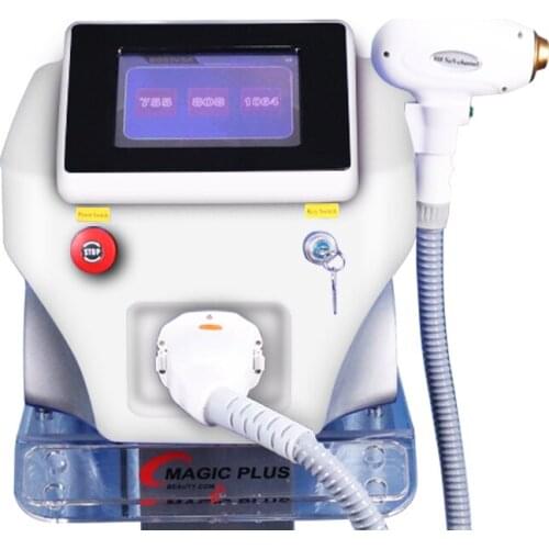 Three Wavelength 755nm 808nm 1064nm Diode Laser Face Painless Remover Device Portable Permanent Hair Removal Machine