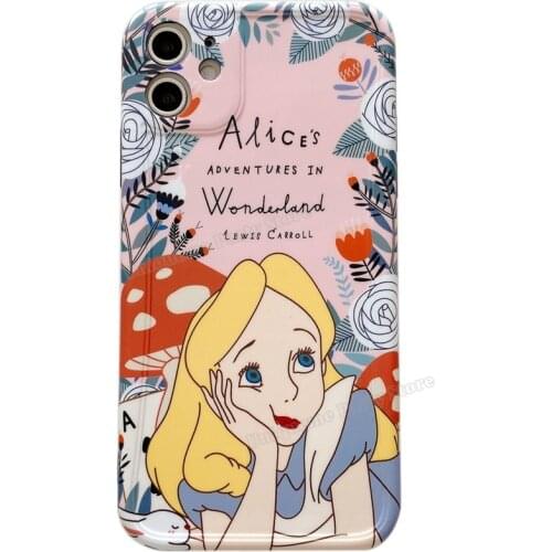 Disney Phone Case Alice Wonderland Silicone Phone Cover for Iphone 7 8 11 XR XS Max Women Girl Phone Accessories Birthday Gift