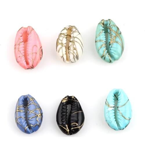 Doreen Box Natural Shell Charms Shell Dyed Multicolor Handmade DIY Making Necklace Bracelets Pendants Bohemian for Women,10PCs