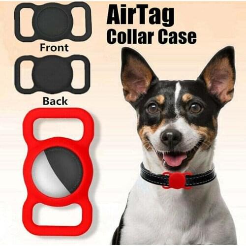 HGHO 2PCS Pet Silicone Protective Case for Apple Airtag GPS Detector Cat Collar Ring for Airtag Pet Ring Holder